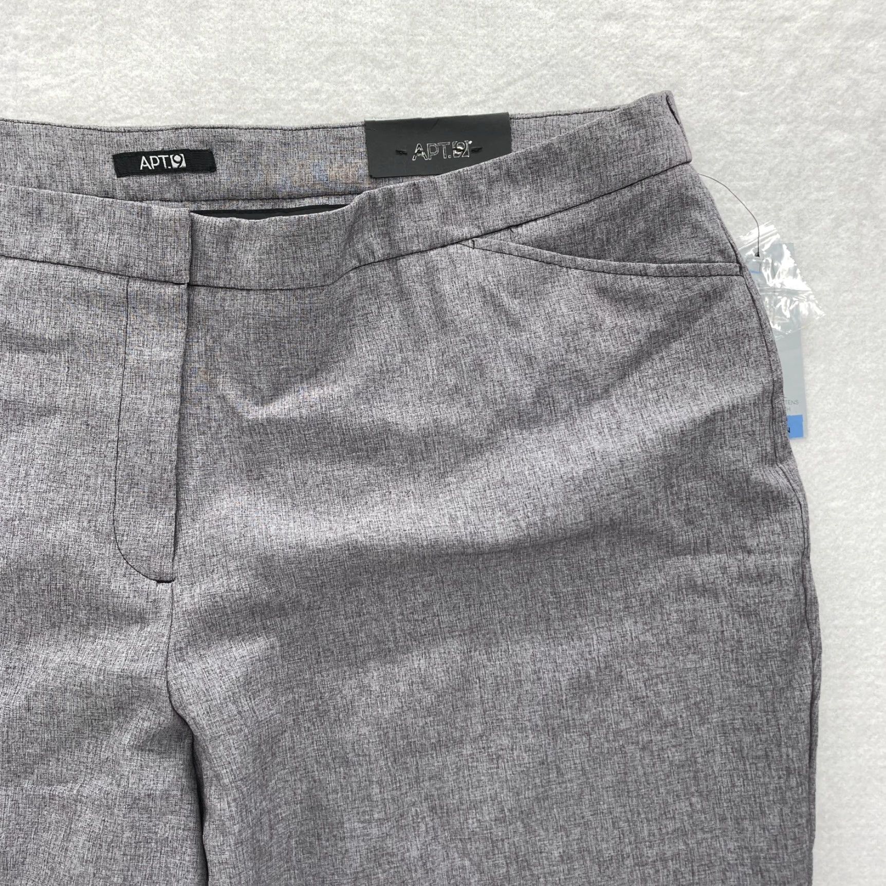 Apt. 9 Apt. 9 Women's Plus 24W Gray Stretch Fabric Trouser Leg Dress Pants High Rise Size 30" / US 8 / IT 44 - 3 Thumbnail