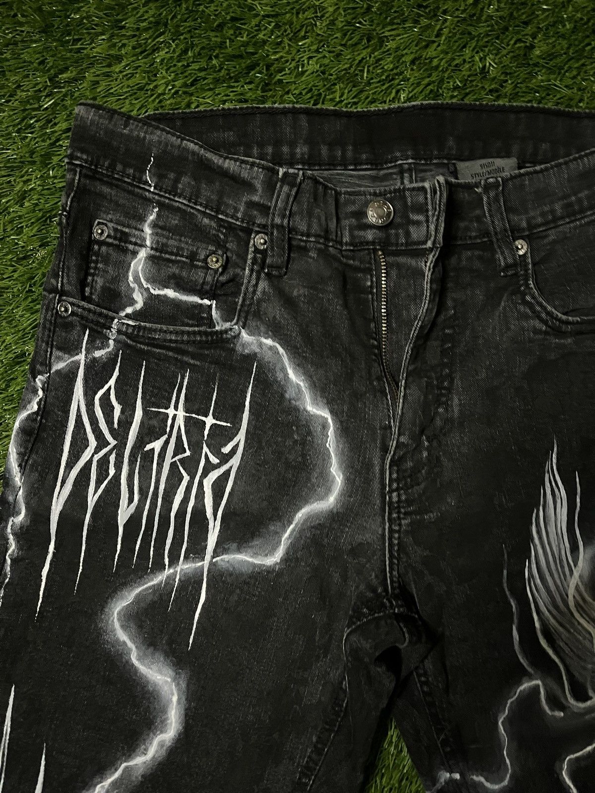 Other Custom Painted Deliriaisdead Jeans 1of1 Y2K Size US 34 / EU 50 - 3 Thumbnail
