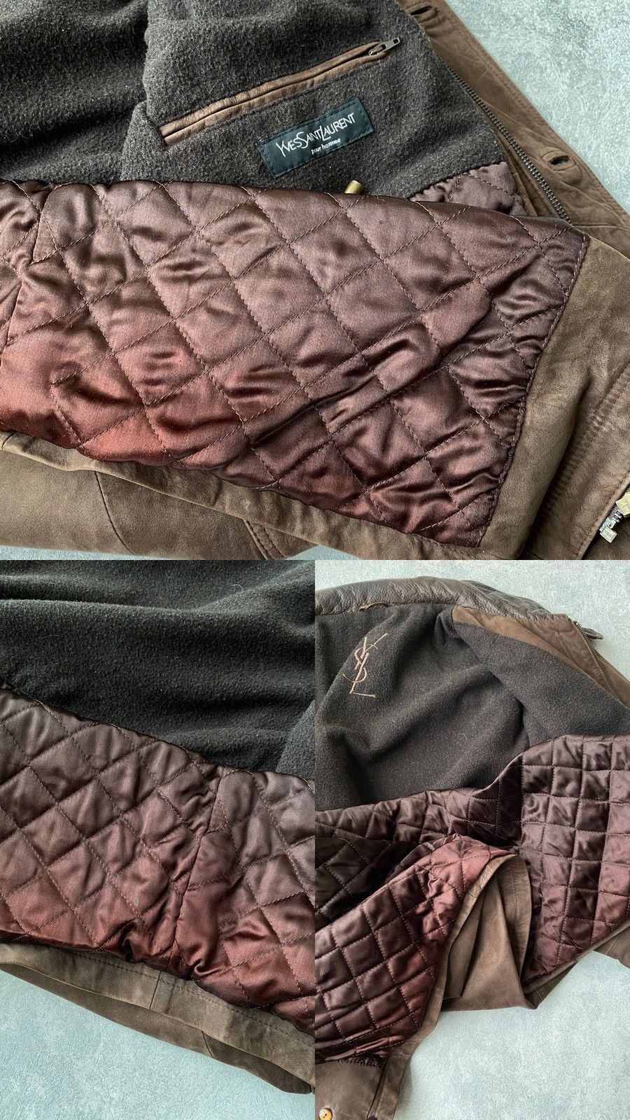 Yves Saint Laurent Vintage Yves Saint Laurent Leather Hunting Suede Jacket Size US XL / EU 56 / 4 - 24 Thumbnail