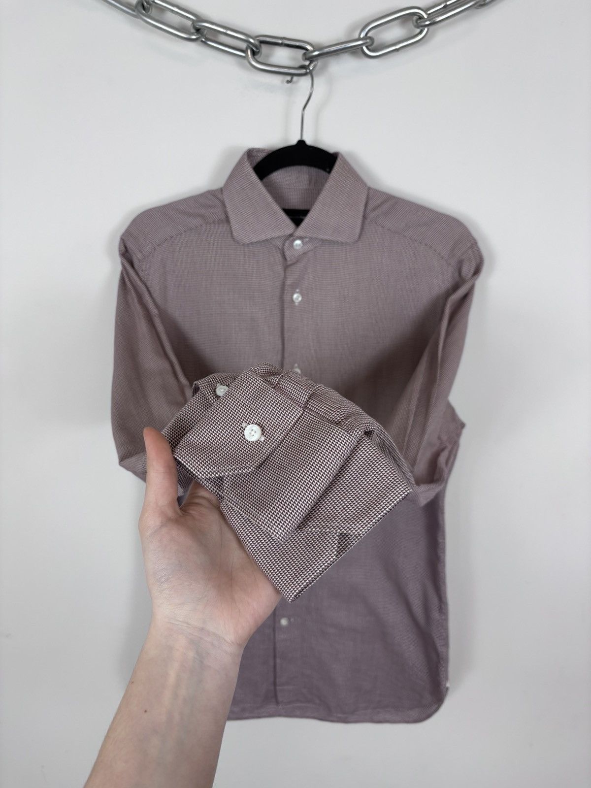 Ermenegildo Zegna Ermenegildo Zegna Men’s Tailored Fit Button Up Dress Shirt Size US M / EU 48-50 / 2 - 8 Thumbnail