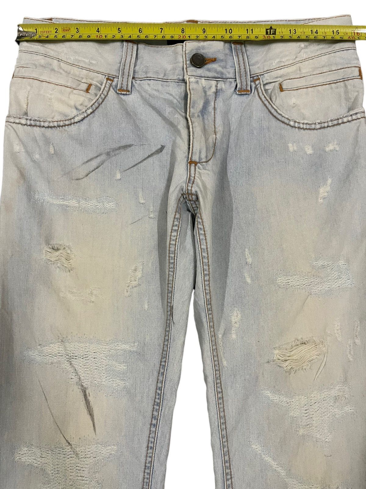 Dolce & Gabbana Vintage Dolce & Gabbana Italy Blue Wash Distressed Jeans Size US 31 - 12 Thumbnail