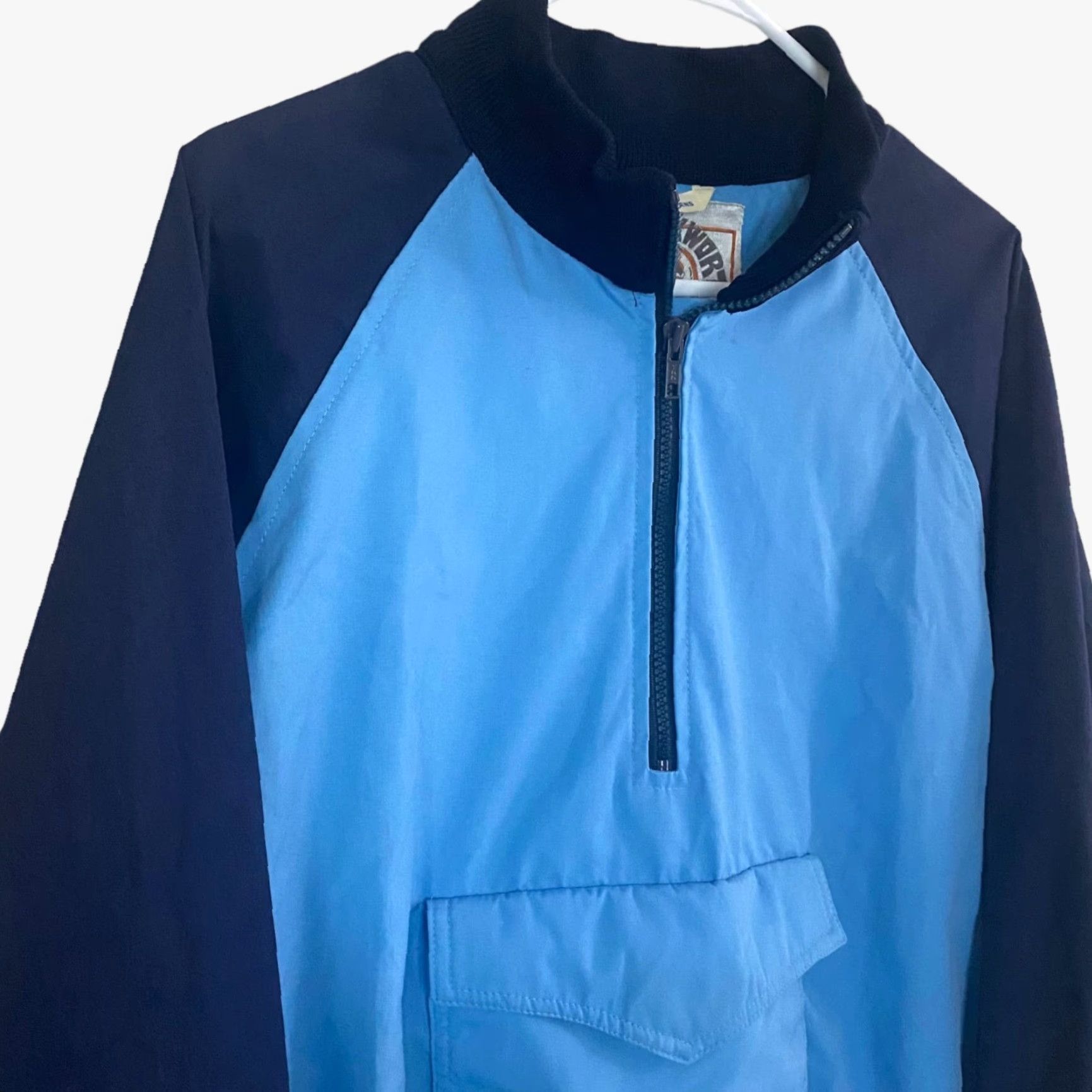 Vintage VINTAGE Mrs. Duckworth Anorak Jacket Pullover 1/2 Zip Blue Mens Large L Ski 80s Jacket Size US L / EU 52-54 / 3 - 4 Thumbnail