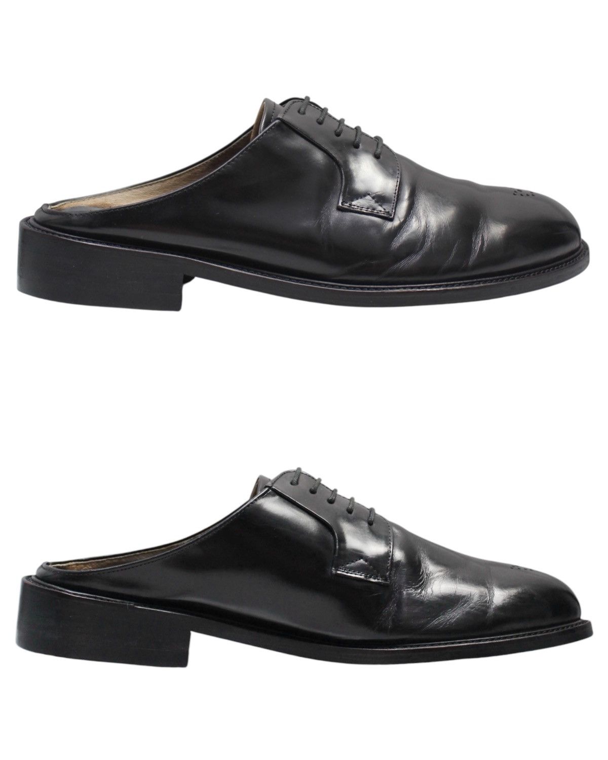 Japanese Brand 2000S SI HAND MADE SHOES COLLECTION BLACK DERBY MULE Size US 9.5 / EU 42-43 - 4 Thumbnail