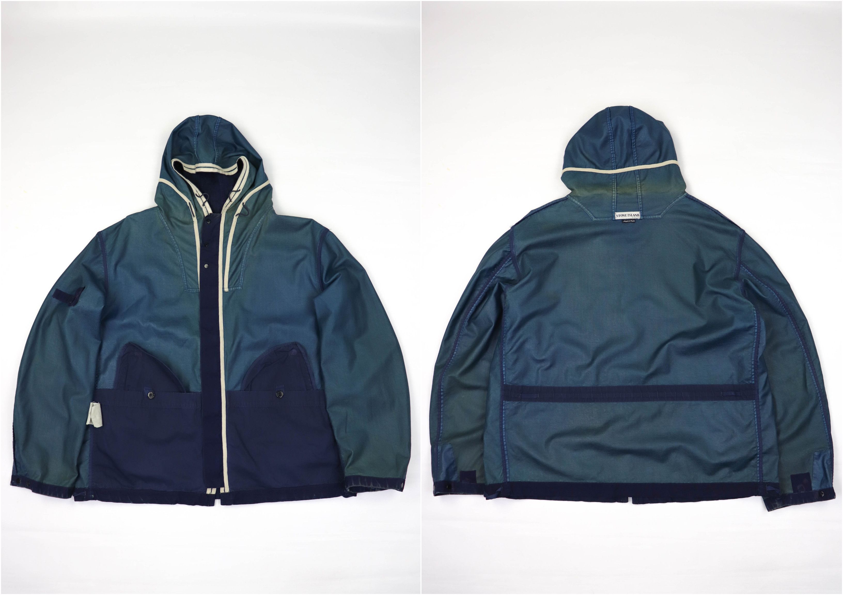 Stone Island Stone Island SS’01 Vintage 00s Virgin Wool Hooded Zip Jacket Size US XL / EU 56 / 4 - 17 Thumbnail