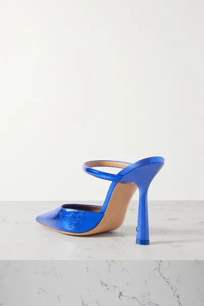 Off-White o1y1225 Leather Mules in Blue Size US 8 / IT 38 - 2 Thumbnail
