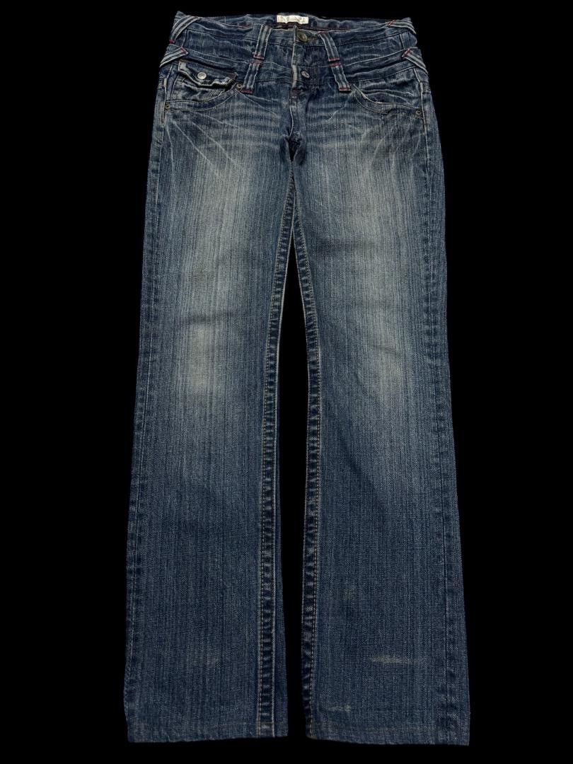 DOUBLE WAIST Vintage Japanese Mudwash Distressed Slim Jean