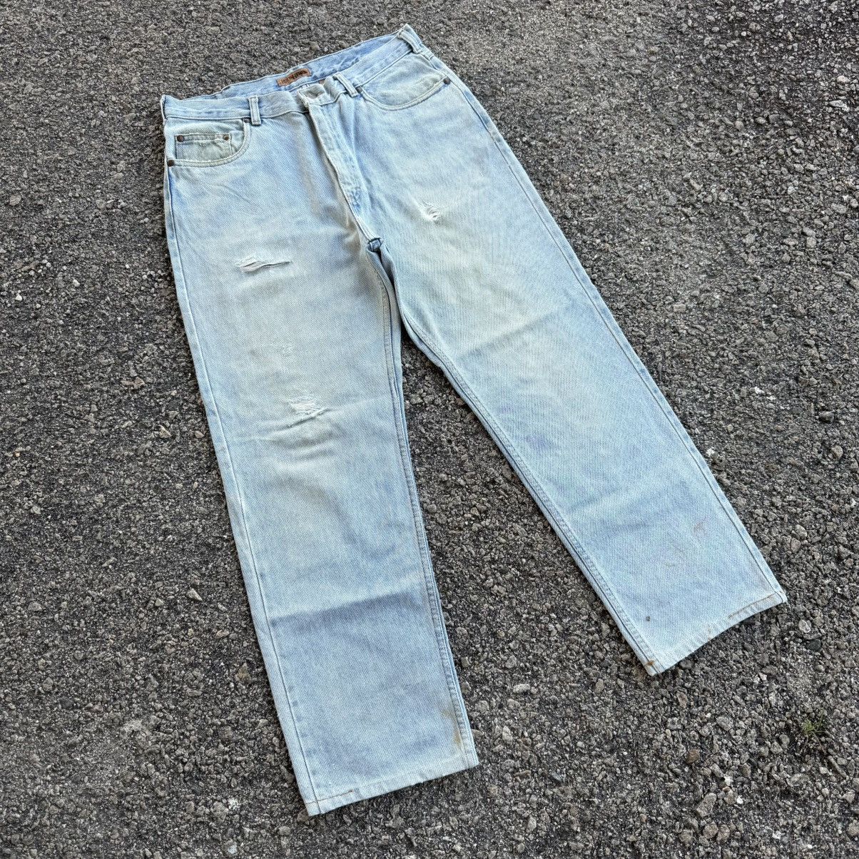 Other VINTAGE RUFF HEWN USA TALON ZIP FADED JEAN DENIM PANTS Size US 34 / EU 50 - 1 Thumbnail