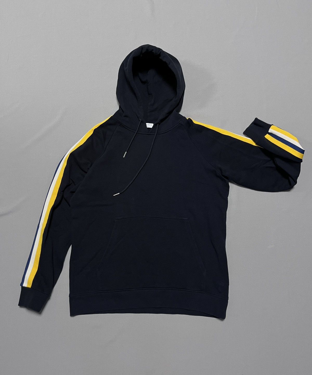Sandro Sandro Heavy Black Hoodie With Striped Sleeves Size US M / EU 48-50 / 2 - 3 Thumbnail