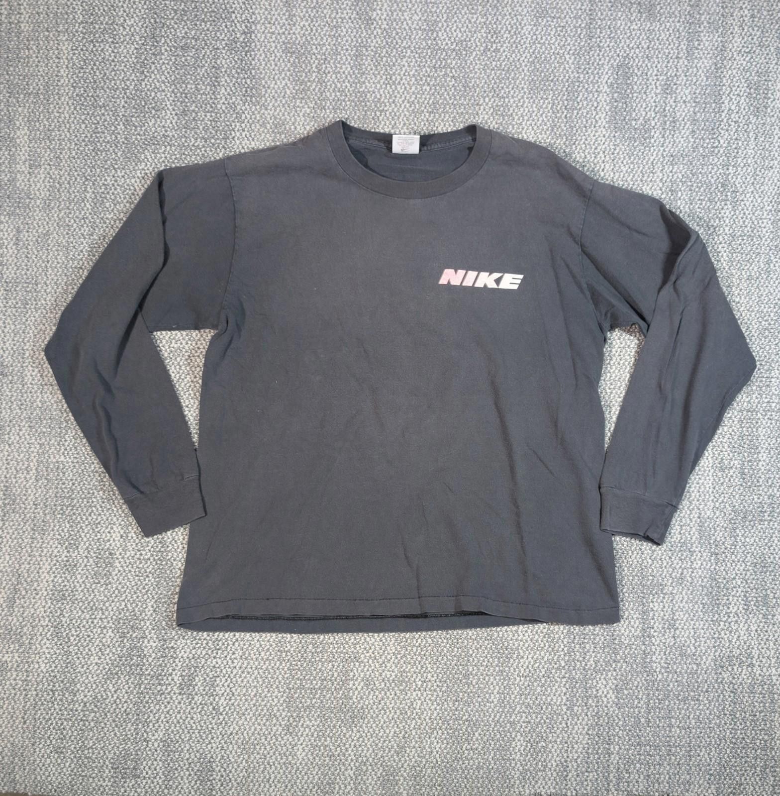 Nike RARE Vintage 90s Nike Geometric Pattern Graphic Long Sleeve Size US L / EU 52-54 / 3 - 1 Thumbnail