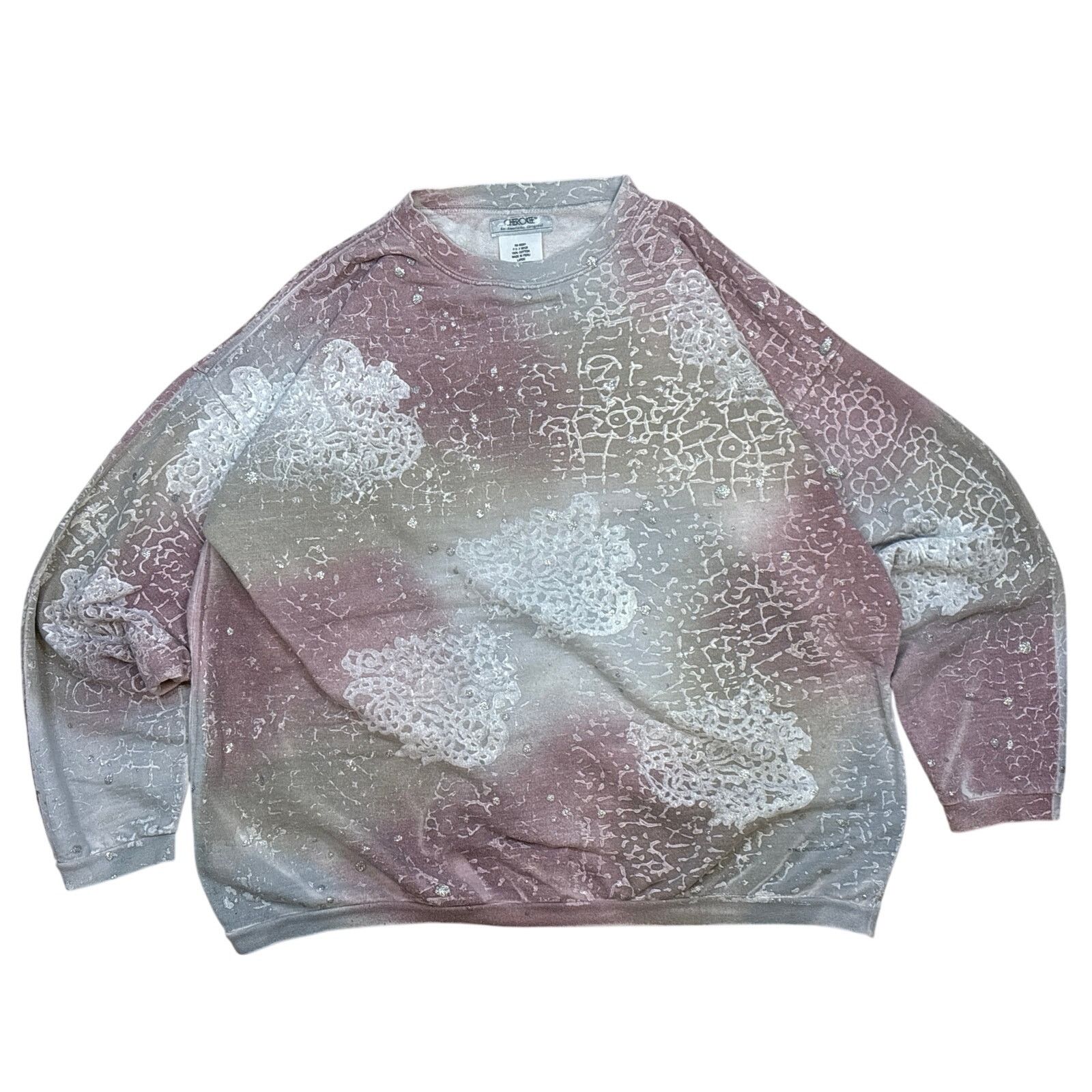 Cherokee Vintage Y2K custom bleach paint glitter crewneck Large Size L / US 10 / IT 46 - 1 Thumbnail