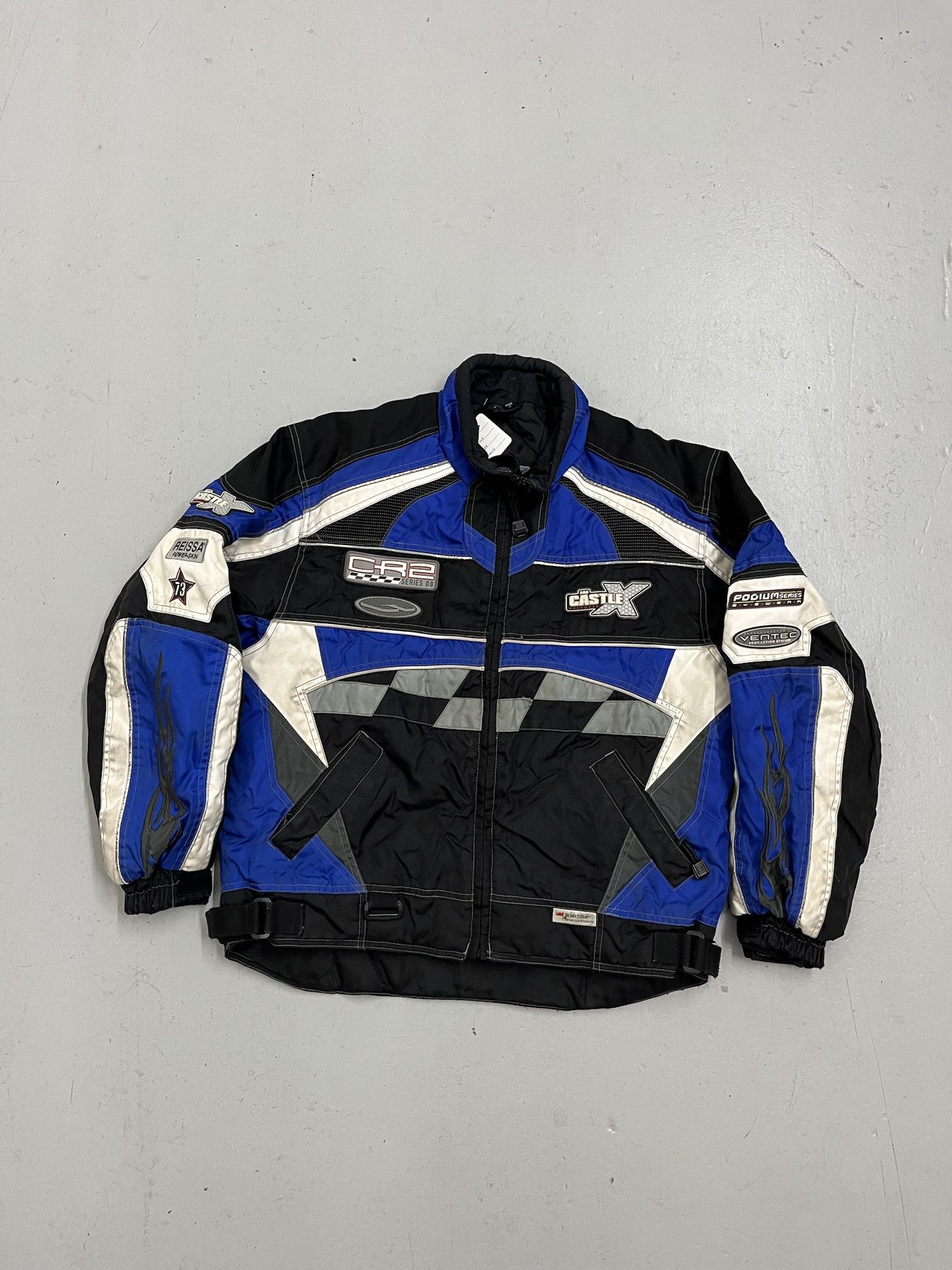 Vintage Vintage 2000s Racing Snow Jacket Flame Sleeve CR2 Winter Coat Size S (Youth L) Size US S / EU 44-46 / 1 - 1 Thumbnail