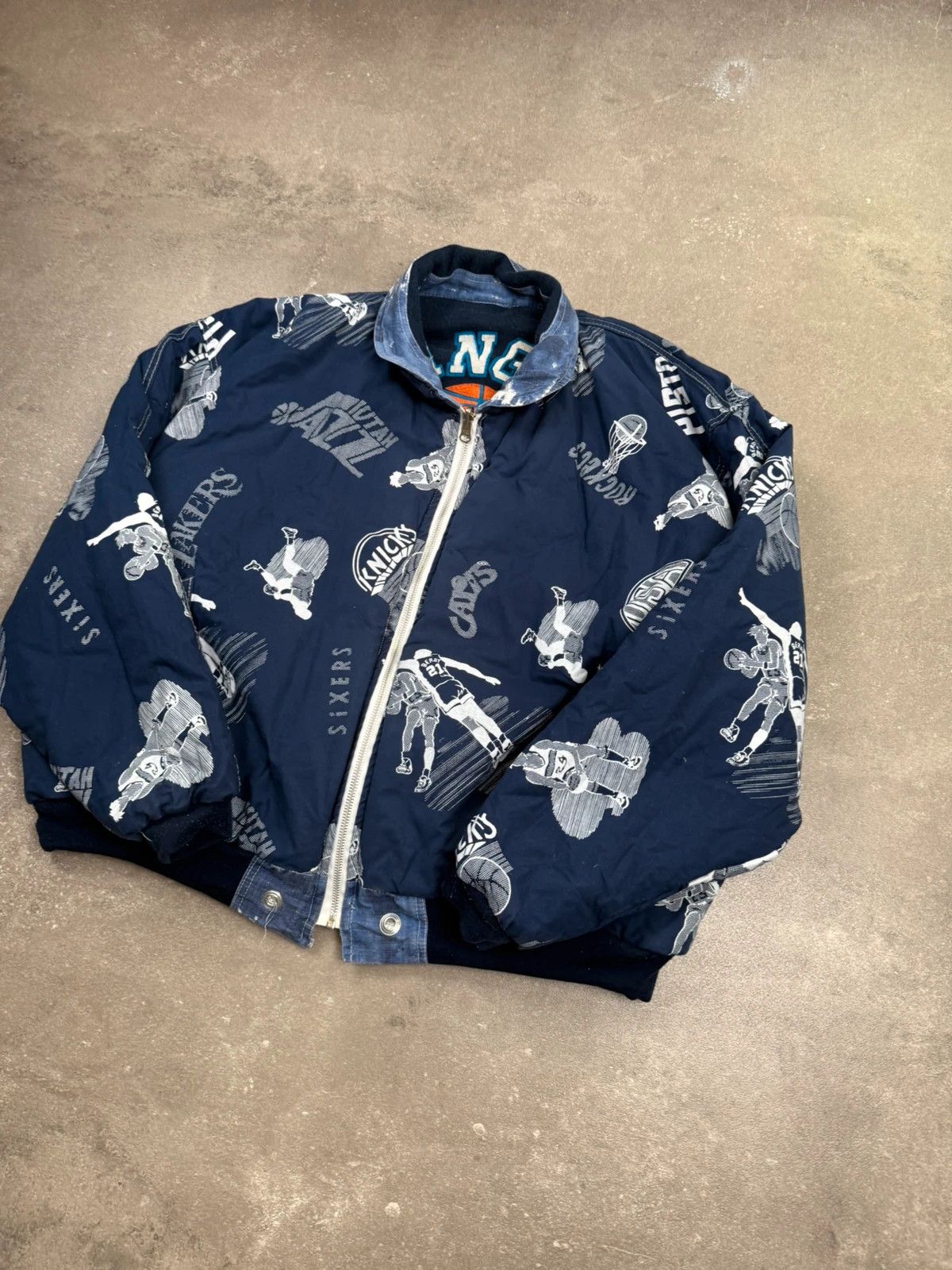 Los Angeles Apparel × Vintage Lakers Los Angeles bomber vintage double jacket 90s 1990s basketball street wear y2k rap hip hop Size US XL / EU 56 / 4 - 11 Thumbnail