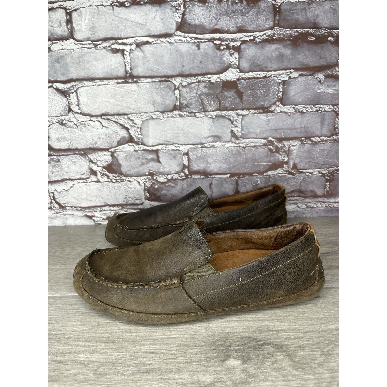 Olukai Olukai Akepa Moc Brown Leather Boat Slip On Moccasin Loafer Size US 9 / EU 42 - 15 Thumbnail