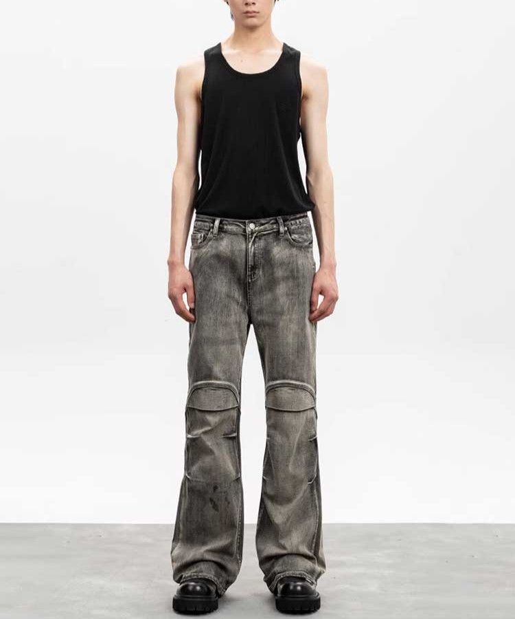 Japanese Brand × Vintage Pleated Denim Low Waist Vintage Style Flared Coal Party Size US 31 - 3 Thumbnail