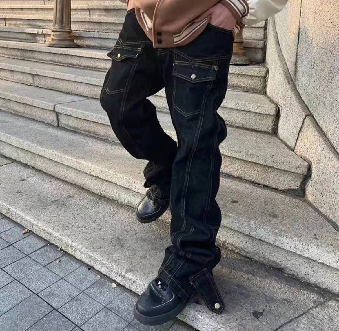image of Avant Garde Avantgarde Fashion Black Denim, Men's (Size 34)