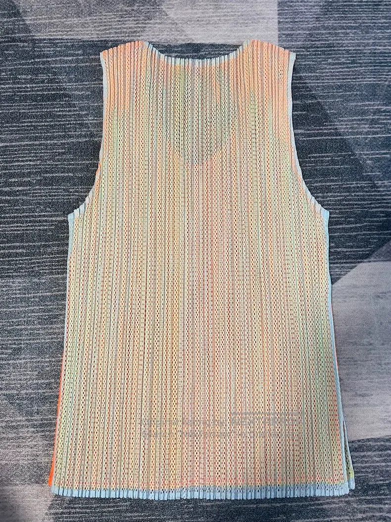 Issey Miyake Issey Miyake Double Color Block Ruffle Mesh Vest Size L / US 10 / IT 46 - 7 Thumbnail