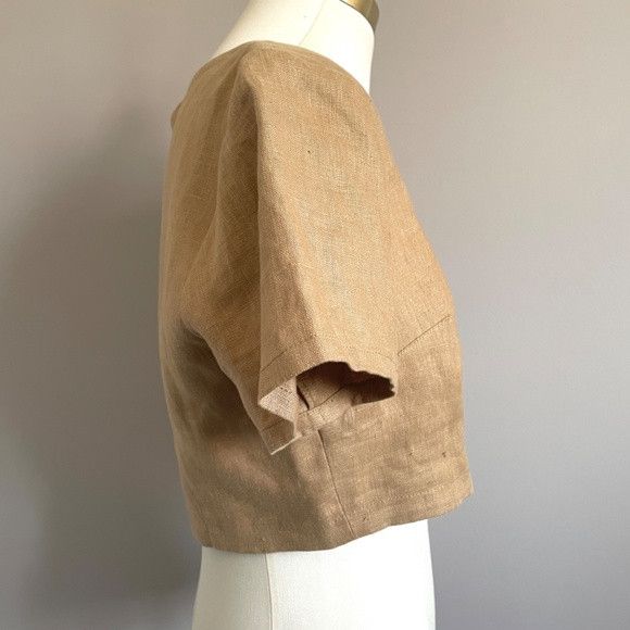 NICHOLAS Nicholas Taupe Linen Crop Top - 10 Size L / US 10 / IT 46 - 5 Thumbnail