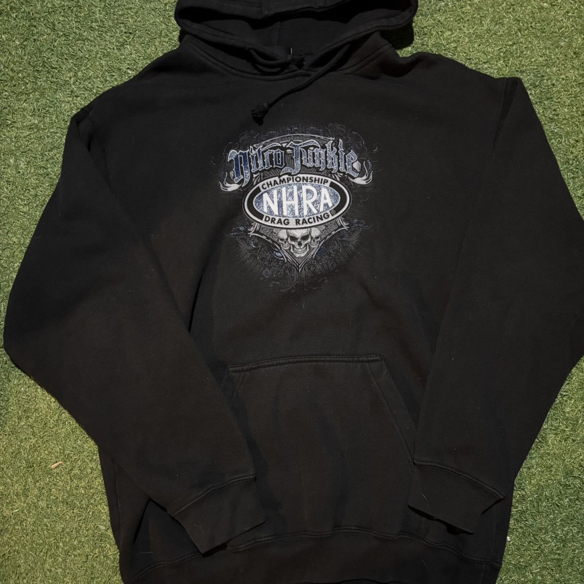 Vintage Vintage Y2K NHRA hoodie size XL Skull Flames Nitro Junkie Size US XL / EU 56 / 4 - 1 Thumbnail