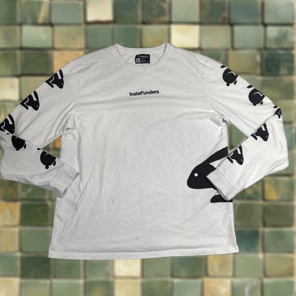 Vintage Deuce Longsleeve T Shirt White L Rabbits Mens Size US L / EU 52-54 / 3 - 1 Thumbnail