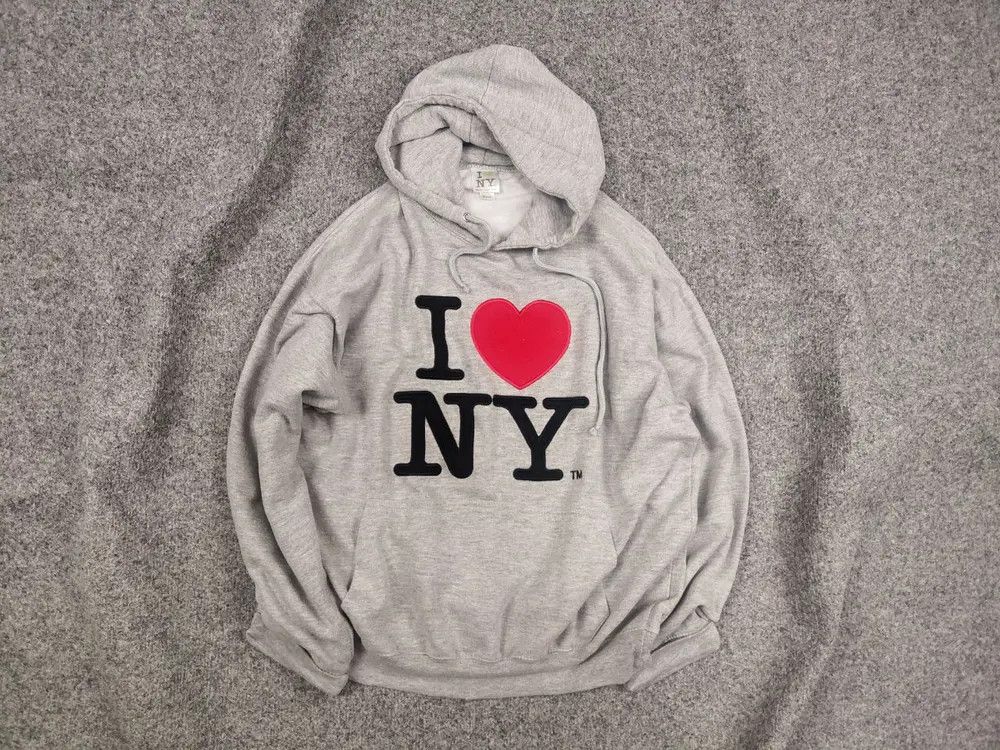 Other I Love New York Vintage Blank Logo Gray Hoodie Y2K Style Size US M / EU 48-50 / 2 - 1 Thumbnail