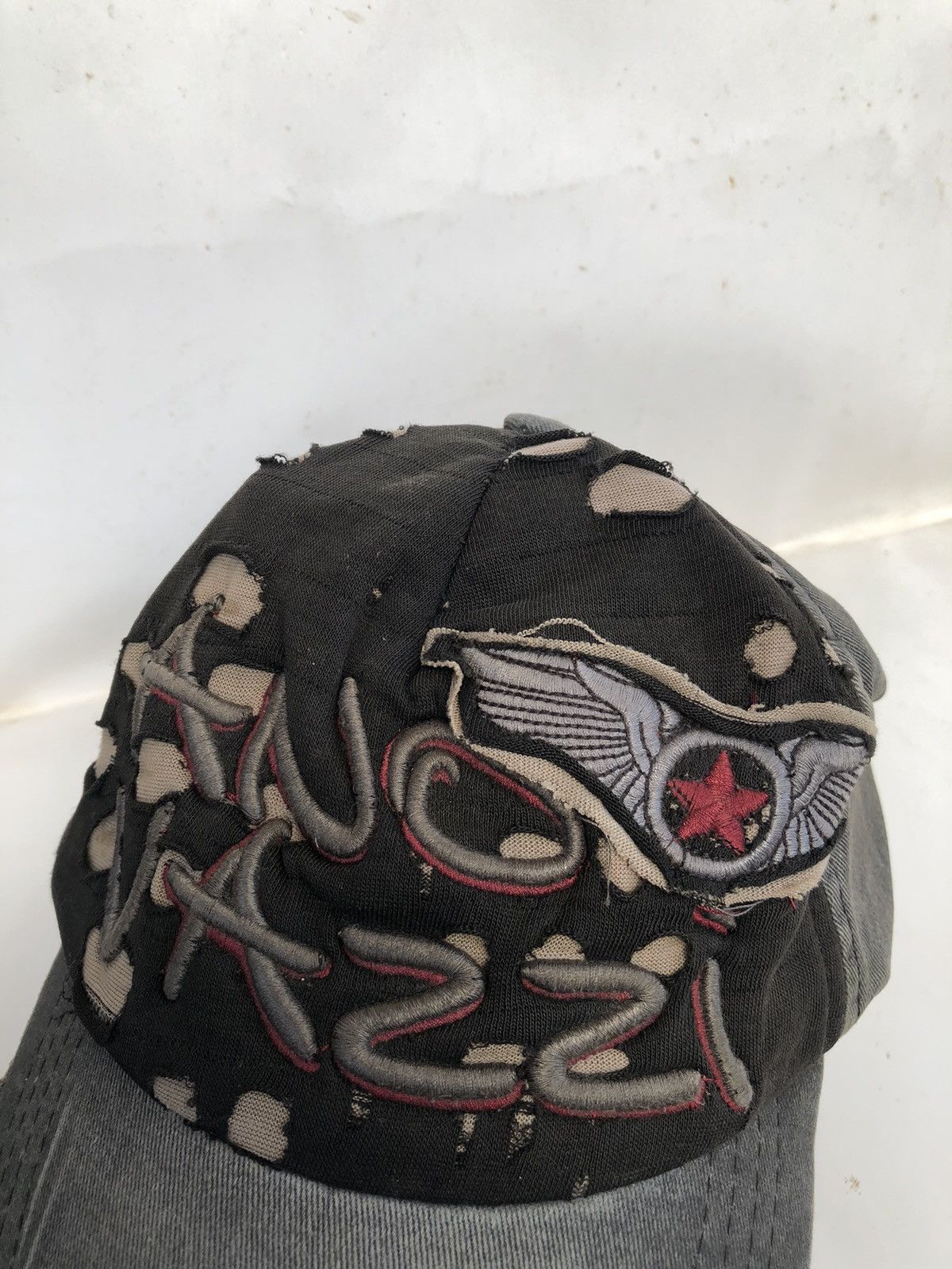 If Six Was Nine × Japanese Brand × Le Grande Bleu (L.G.B.) JAPANESE DISTRESSED POEM ANOVAZI PUNK CAP Size ONE SIZE - 2 Thumbnail