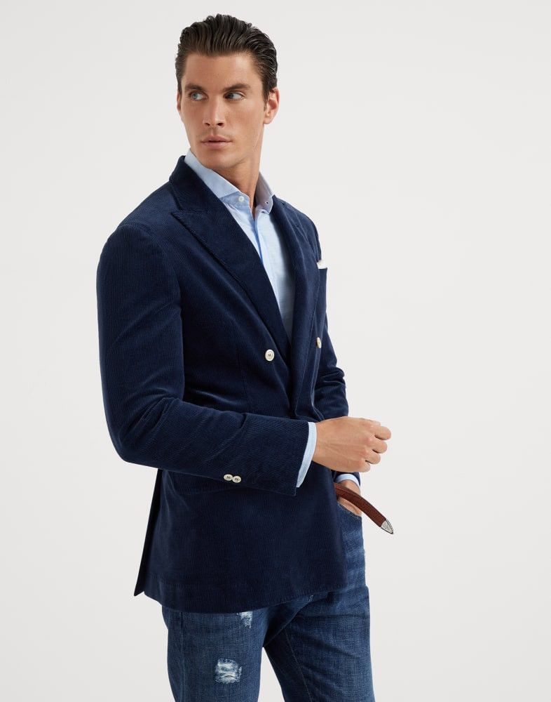 Brunello Cucinelli o1w1db10825 Suit-Type Jacket in Blue Size US L / EU 52-54 / 3 - 1 Thumbnail