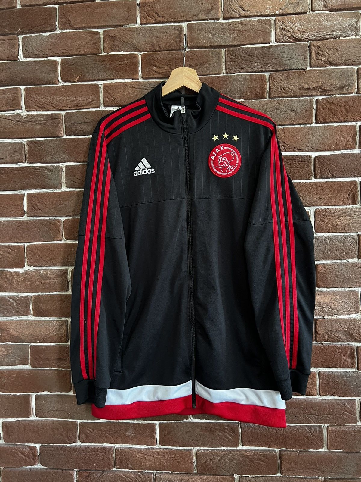 Adidas 2015 Adidas Ajax Amsterdam Football Soccer Jacket L black Size US L / EU 52-54 / 3 - 1 Thumbnail