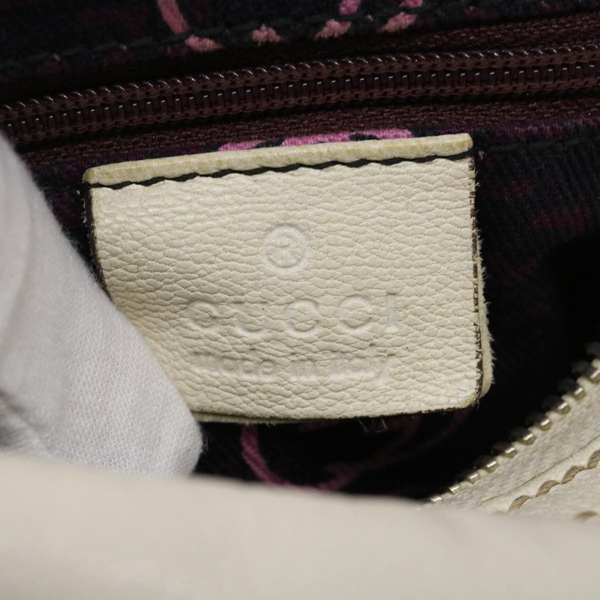 GUCCI Shoulder Bag Leather White