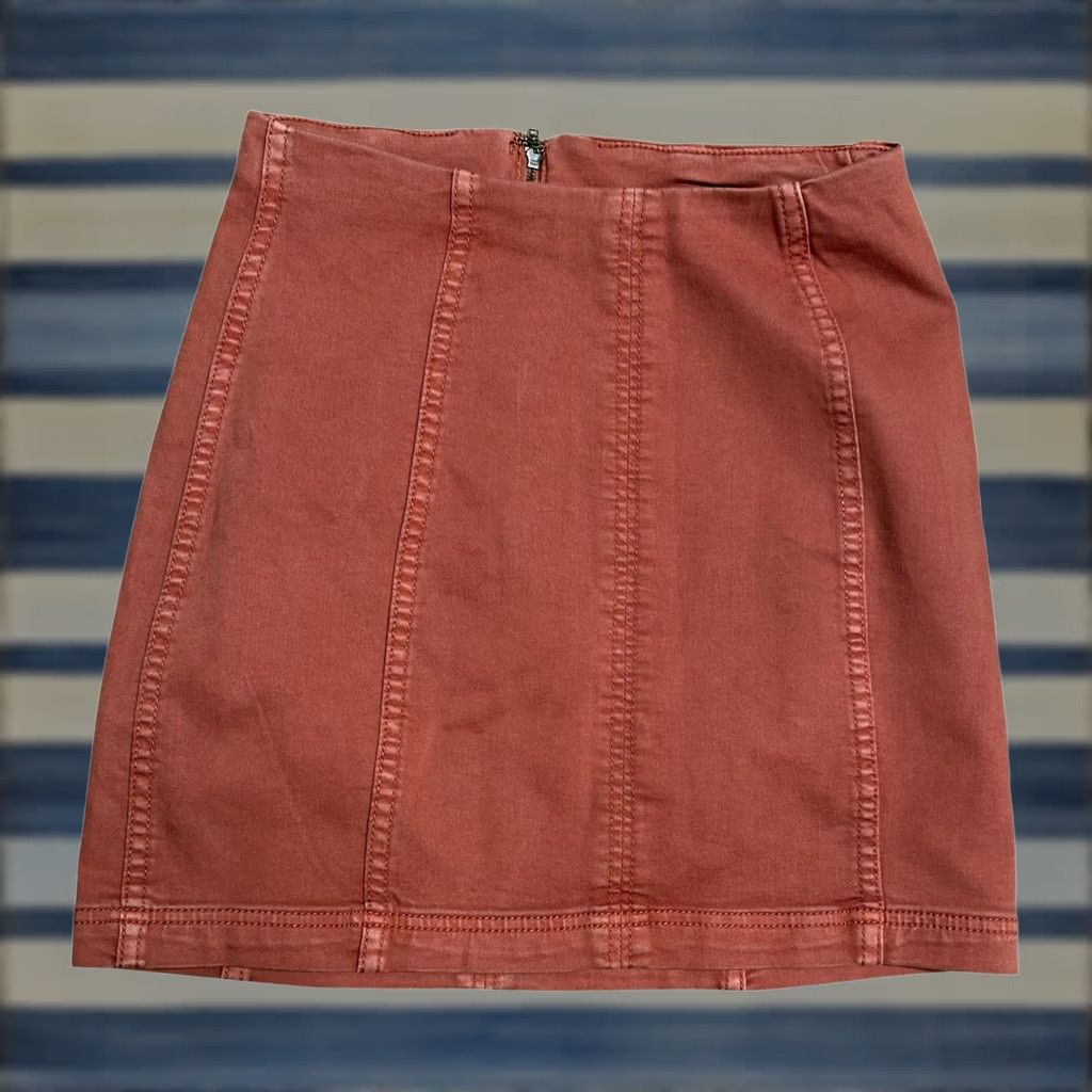 Free People Free People Modern Femme Denim Short Mini Skirt Copper Brown/Orange Size 2 Women Size 26" / US 2 / IT 38 - 1 Thumbnail