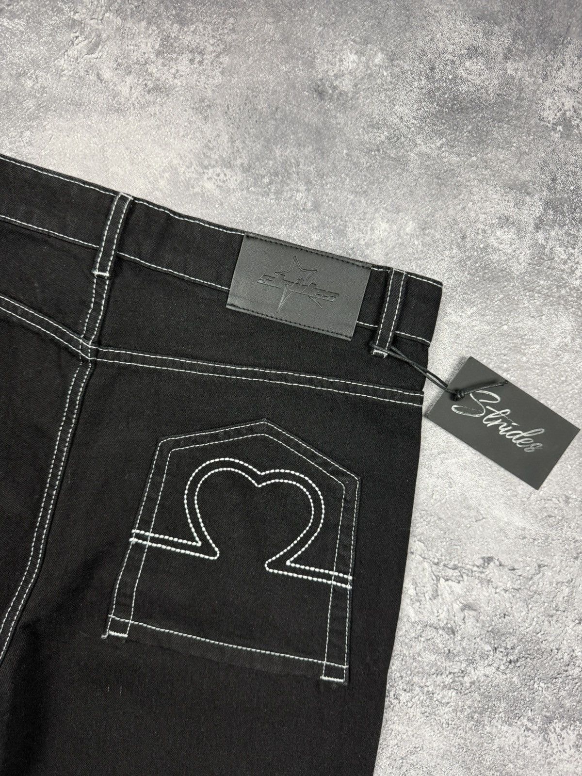 Japanese Brand Strides Baggy Jeans Denim Pants Black Y2K Skater Streetwear Size US 32 / EU 48 - 23 Thumbnail
