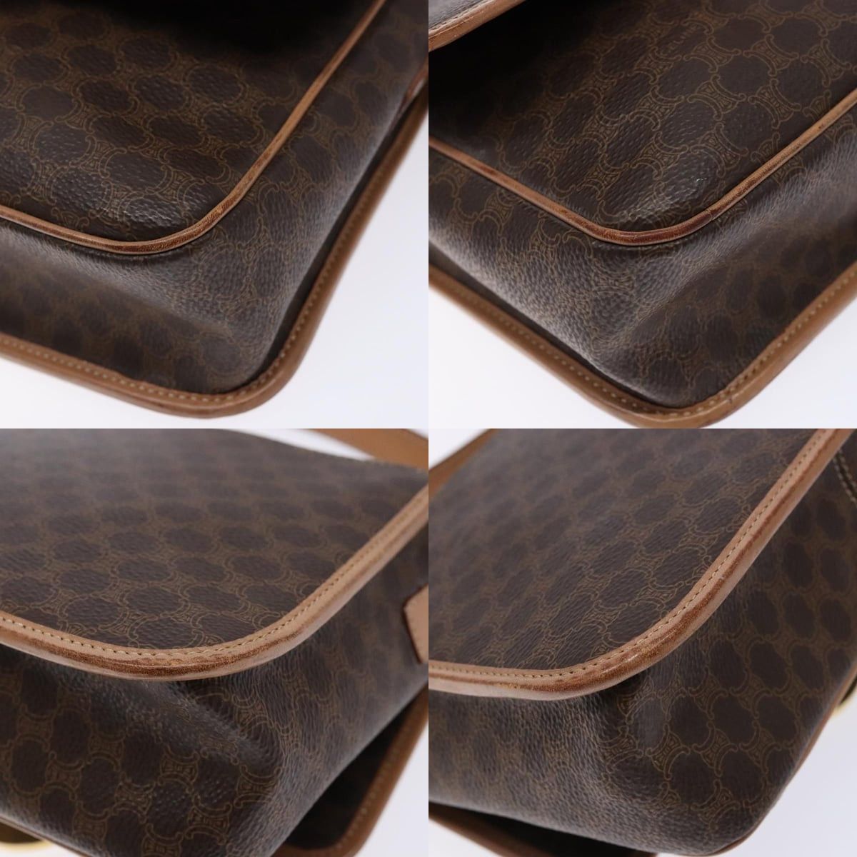 Celine CELINE Macadam Canvas Shoulder Bag Pvc Leather Brown Gold Size ONE SIZE - 10 Thumbnail