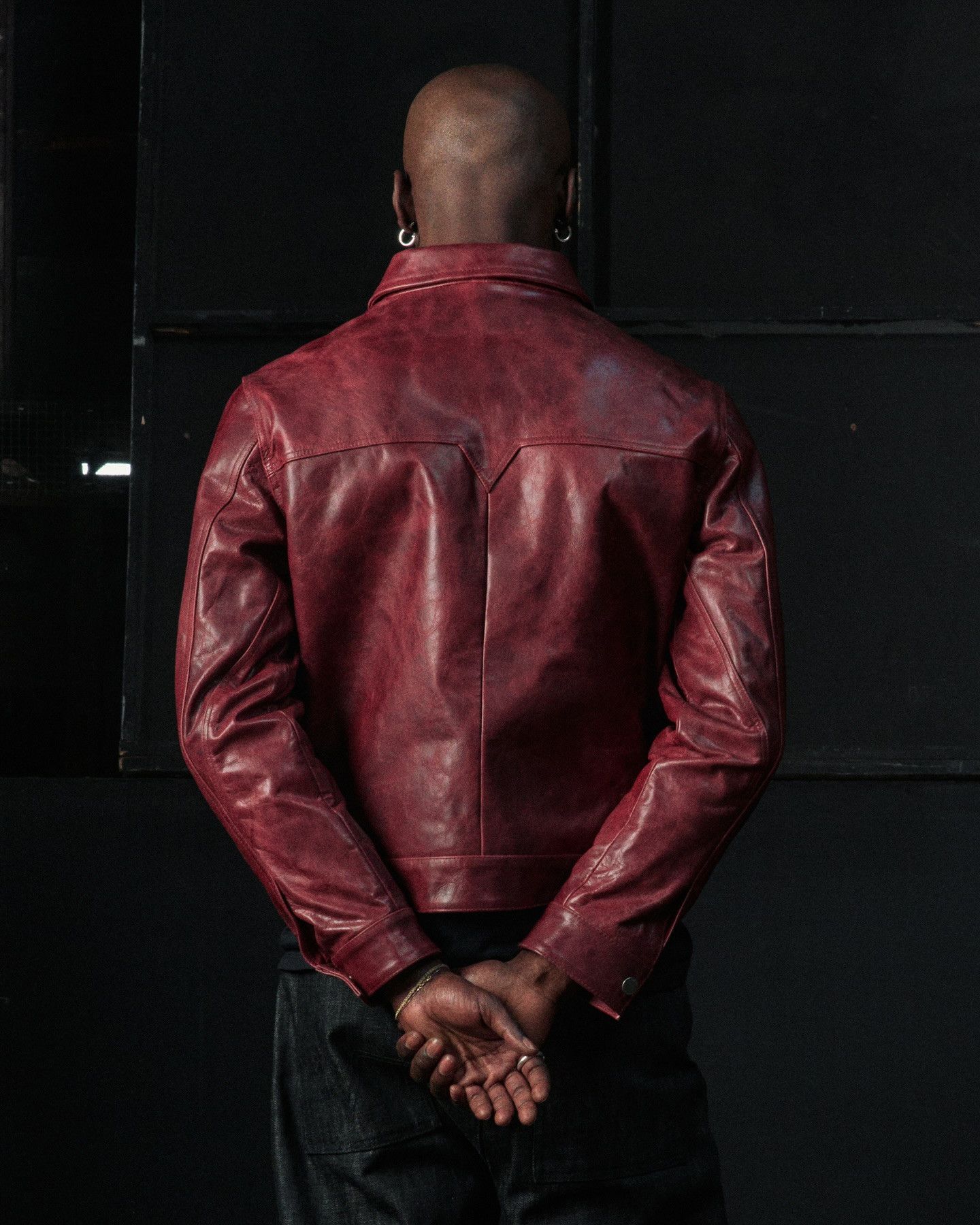 No Maintenance 💚 No Maintenance Double Rivet Leather Jacket Oxblood NEW Size US M / EU 48-50 / 2 - 6 Thumbnail