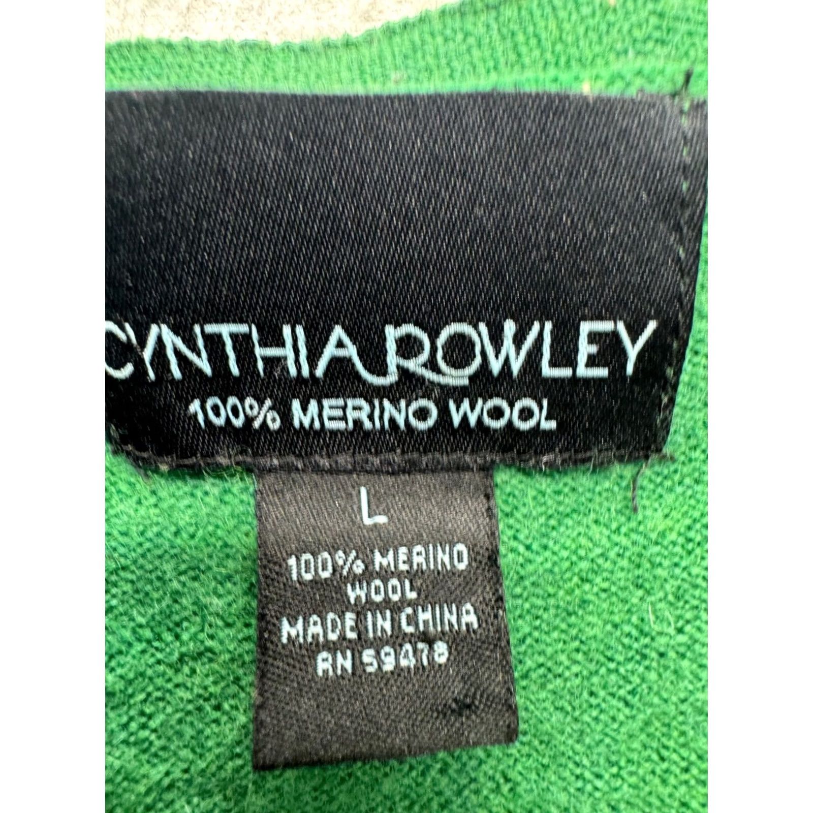 Cynthia Rowley Cynthia Rowley Cardigan Sweater V-Neck Green L Womens Merino Wool Long Sleeve Size L / US 10 / IT 46 - 5 Thumbnail