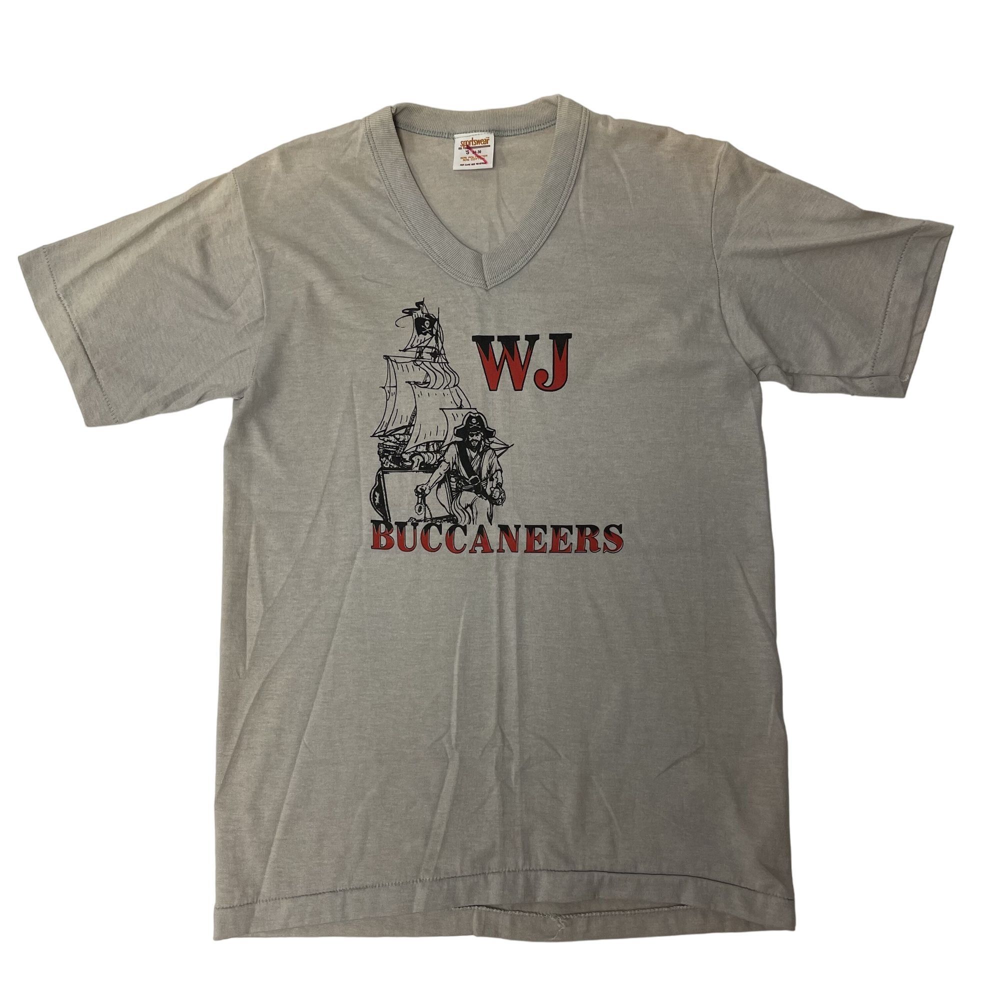 Other NOS Vtg Sportswear Gray V Neck Tee WJ BUCCANEERS T Shirt Size US S / EU 44-46 / 1 - 1 Thumbnail