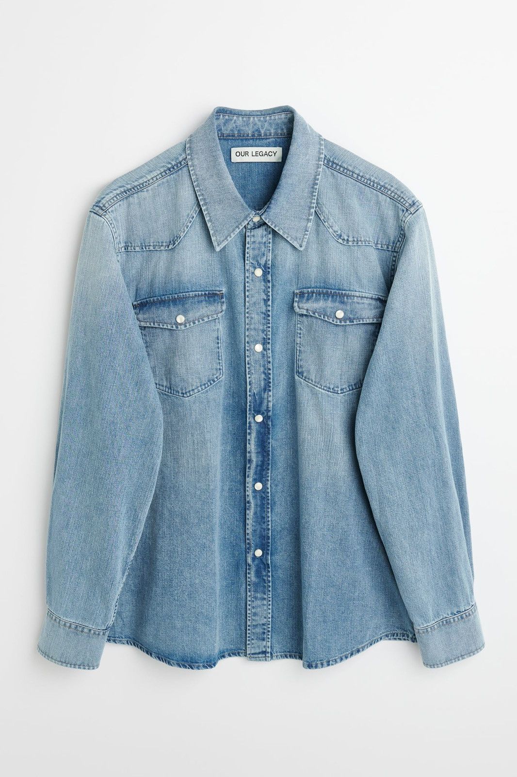 Our Legacy OUR LEGACY | Frontier Shirt – Rider Wash Denim (Size 44) Size US M / EU 48-50 / 2 - 1 Thumbnail