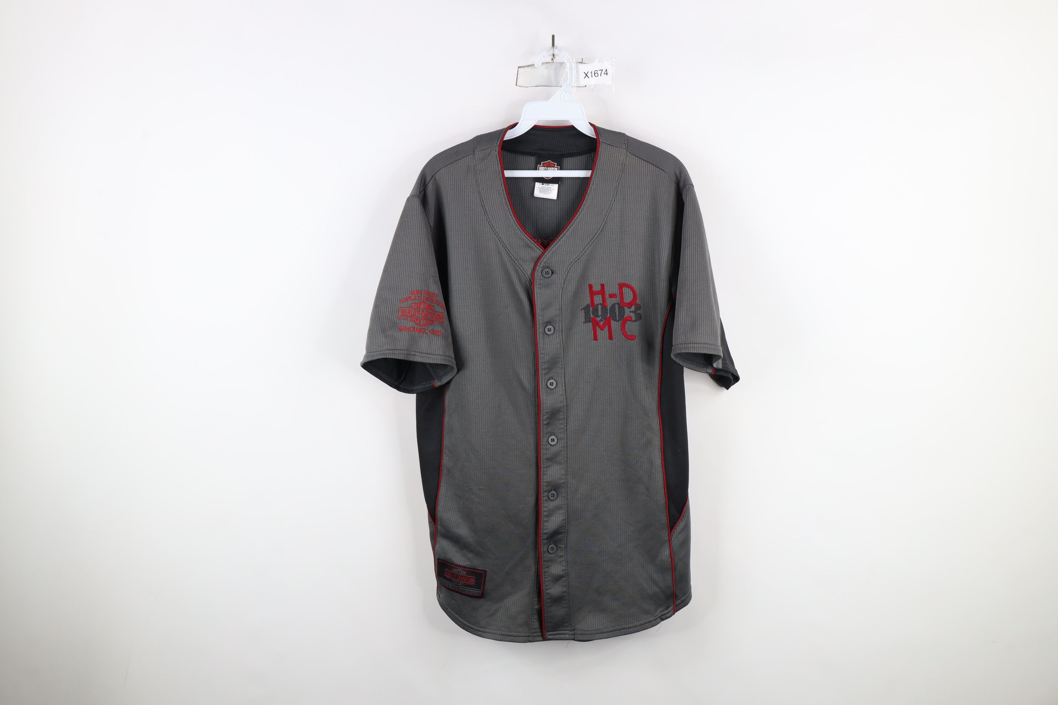 Harley Davidson × Vintage Vintage Y2K Harley Davidson Short Sleeve Baseball Jersey Size US M / EU 48-50 / 2 - 1 Thumbnail