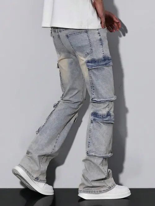 Designer × Japanese Brand × Vintage washed faded cleanfit yuppie bootcut cargo pants Size US 34 / EU 50 - 4 Thumbnail