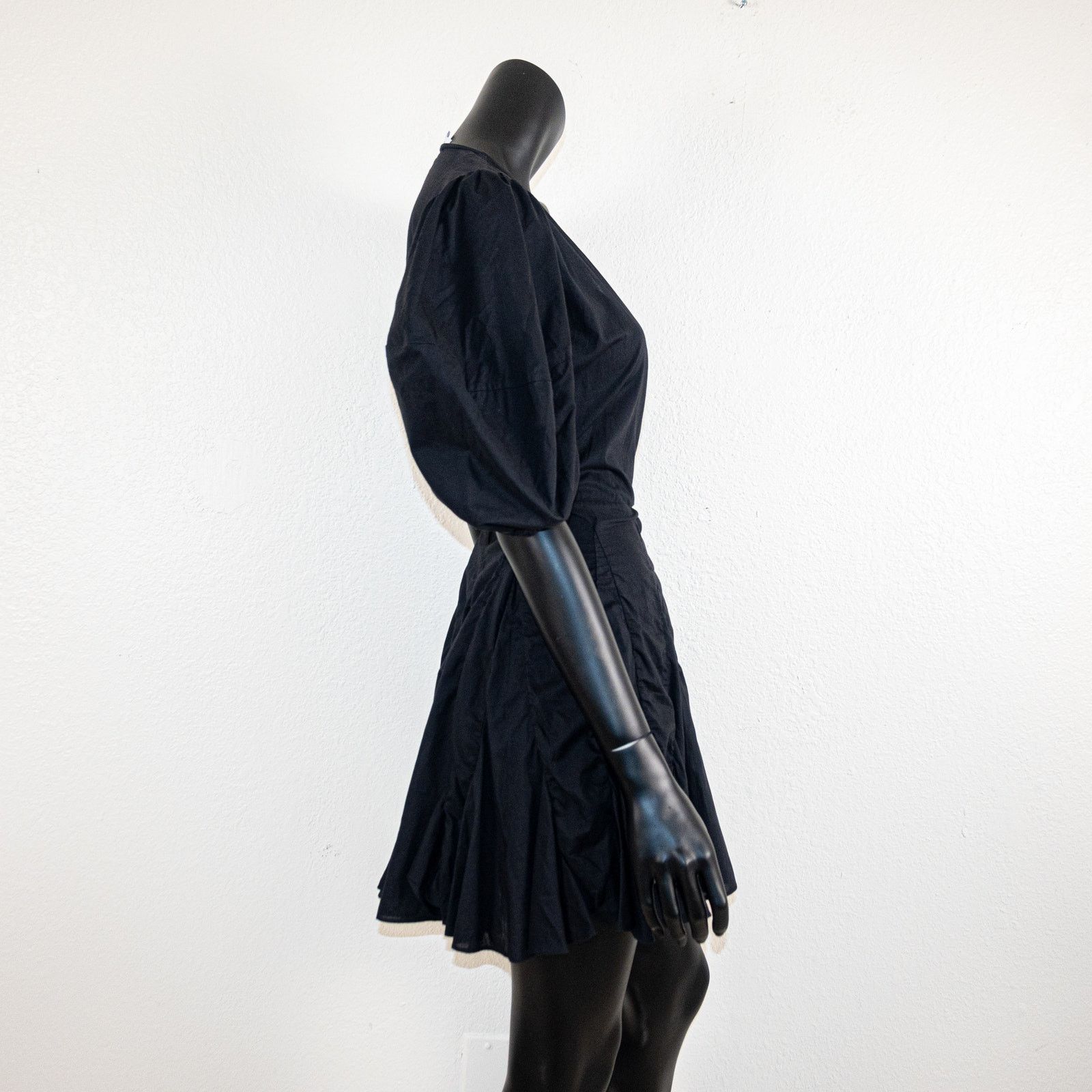 RHODE RHODE $375 Claudine Wrap Dress Puff Sleeves mini Black XS Size XS / US 0-2 / IT 36-38 - 7 Thumbnail
