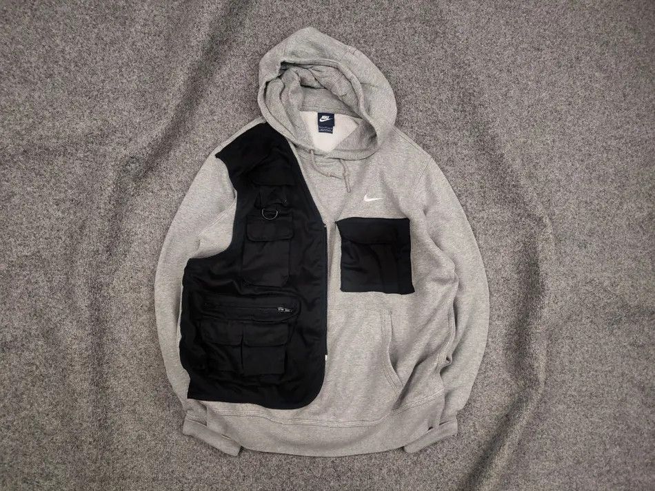 Nike Vintage Nike Custom Cargo Pocket Vest Oversized Hoodie Y2K Size US L / EU 52-54 / 3 - 1 Thumbnail