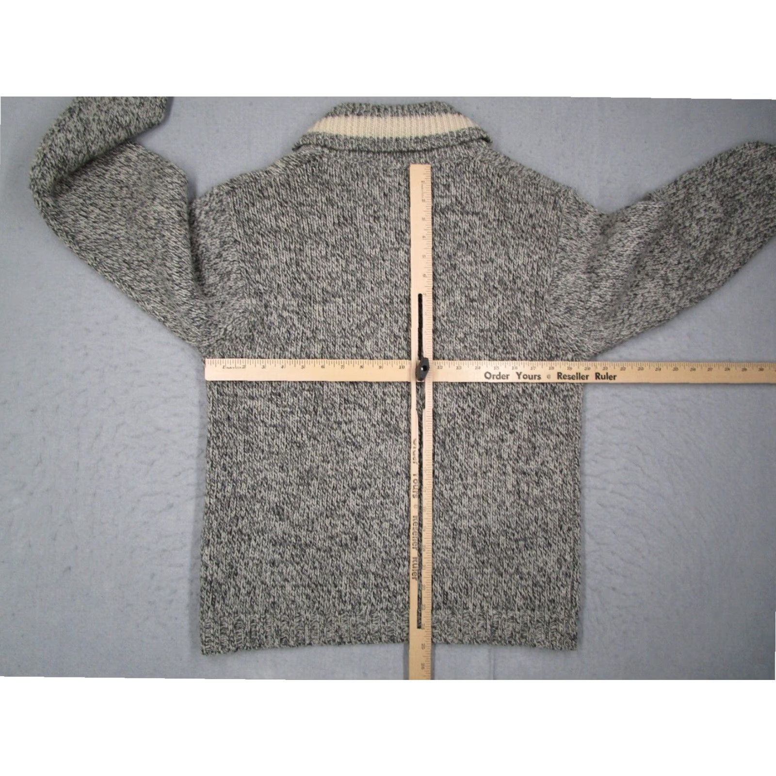 Vintage VINTAGE L.L. Bean Sweater Men Small Gray Wool Blend Chunky Knit Shawl Neck Pullover Size US S / EU 44-46 / 1 - 4 Thumbnail