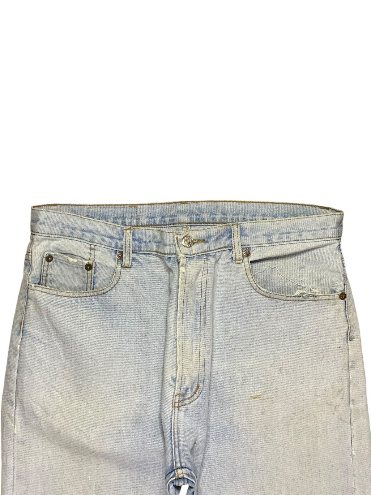 Levi's × Levi's Vintage Clothing SALES🔥Vintage 90s Levis Light Wash Distressed Loose Jeans Size US 34 / EU 50 - 4 Thumbnail
