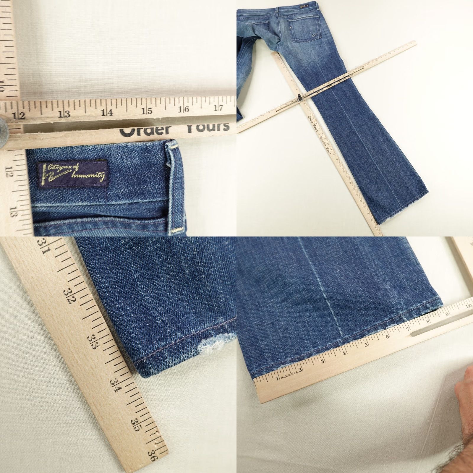 Citizens Of Humanity VINTAGE Citizens of Humanity Jeans Womens 29 Blue Denim Flare Leg Low Rise 100% Cotton Made USA Womens Jeans Size 29" - 8 Thumbnail
