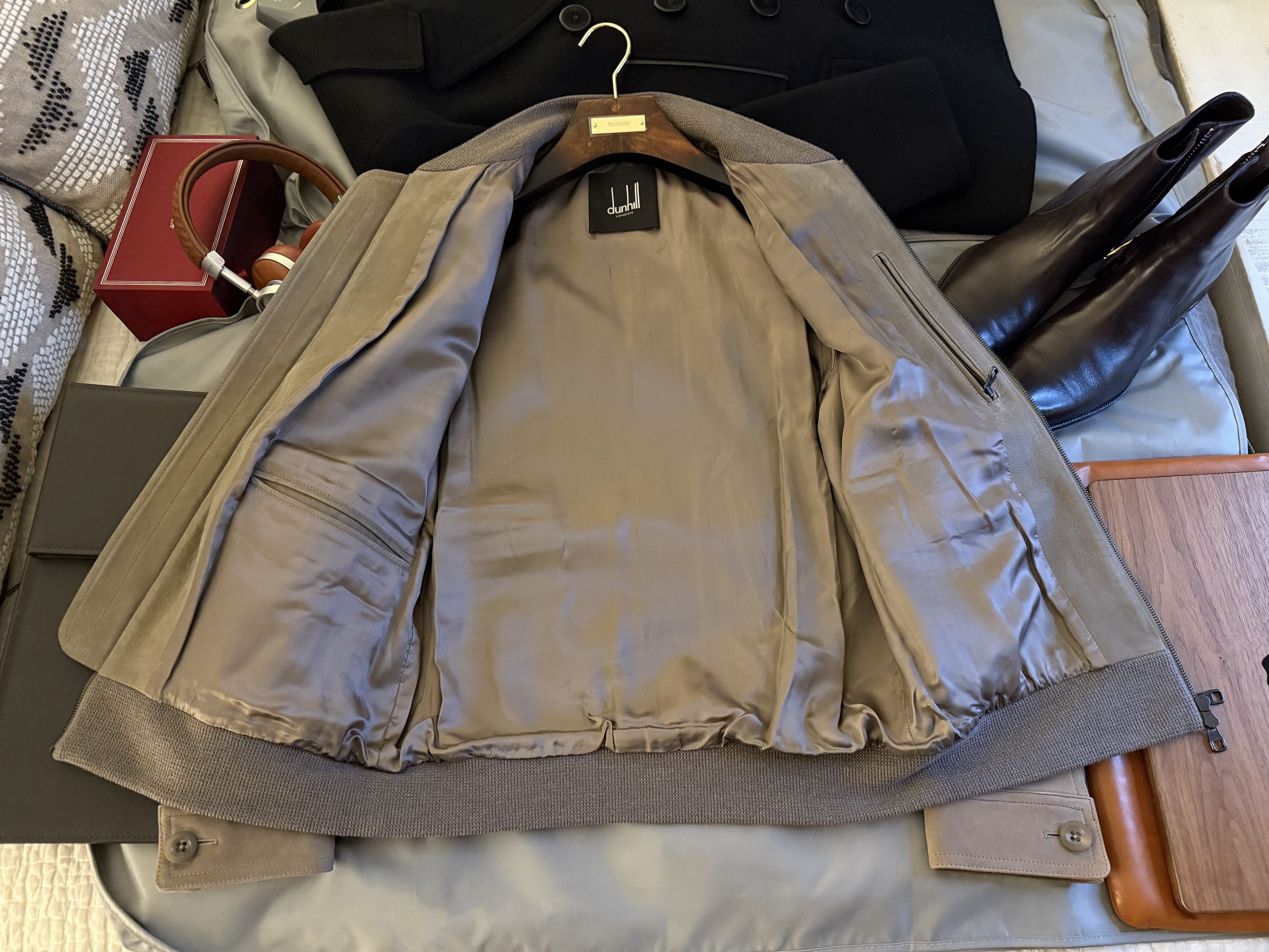 Alfred Dunhill Best Dressed Extremely Rare $7500 DUNHILL Taupe Calf Jacket Size US M / EU 48-50 / 2 - 14 Thumbnail