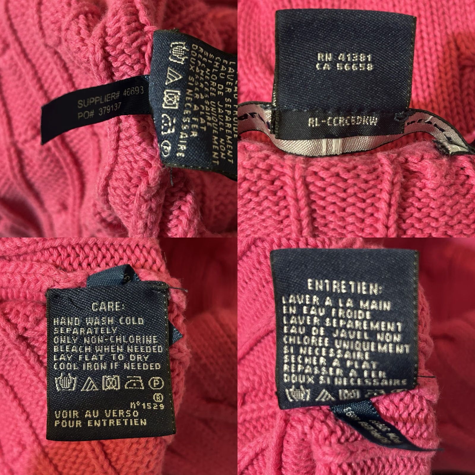 Polo Ralph Lauren Ralph Lauren Sport V-Neck Sweater Pink Women Medium Cable-Knit Cotton Pullover Knit Wool? Size M / US 6-8 / IT 42-44 - 8 Thumbnail