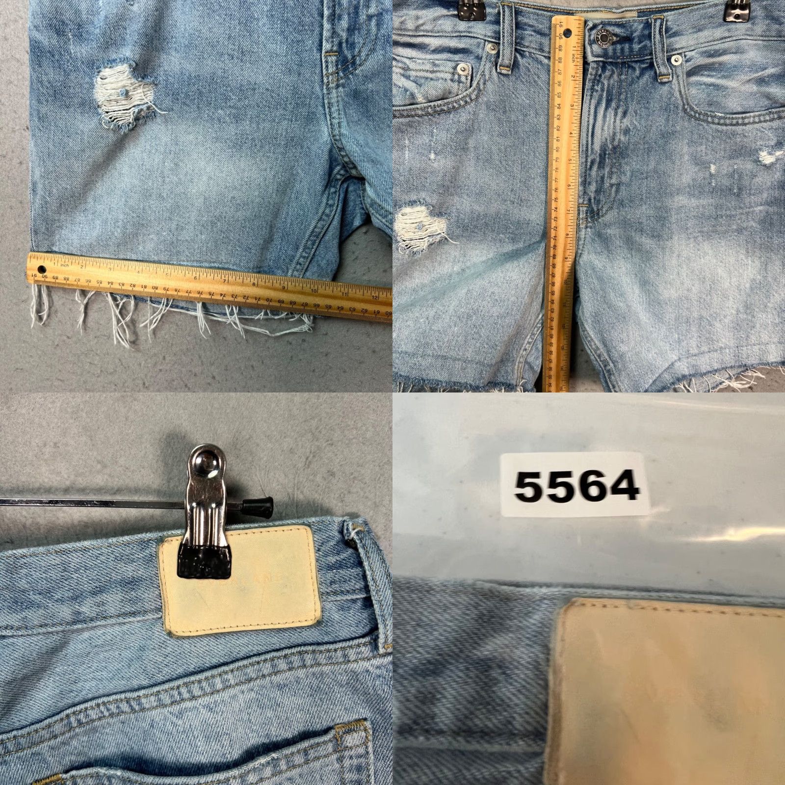 Everlane Everlane Womens 27 Distressed Denim Shorts Frayed Hem Organic Cotton Denim 5-Pocket Design High Rise Casual Summer Womens Shorts Size 27" / US 4 / IT 40 - 8 Thumbnail