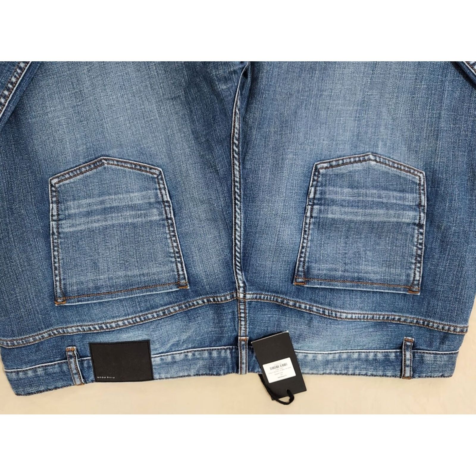 Denime Five Four Jeans Mens 44x32 Relaxed Straight Denim Stretch Blue 46x32 Big & Tall Mens Jeans Size US 44 / EU 60 - 2 Thumbnail