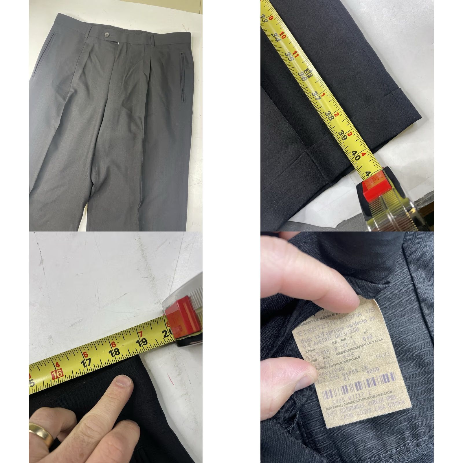 Hugo Boss VINTAGE Hugo Boss EINSTEIN/SIGMA 2-Pcs 3 Button Wool Suit Solid Black Size 44R USA Mens Suit Size 44R - 10 Thumbnail
