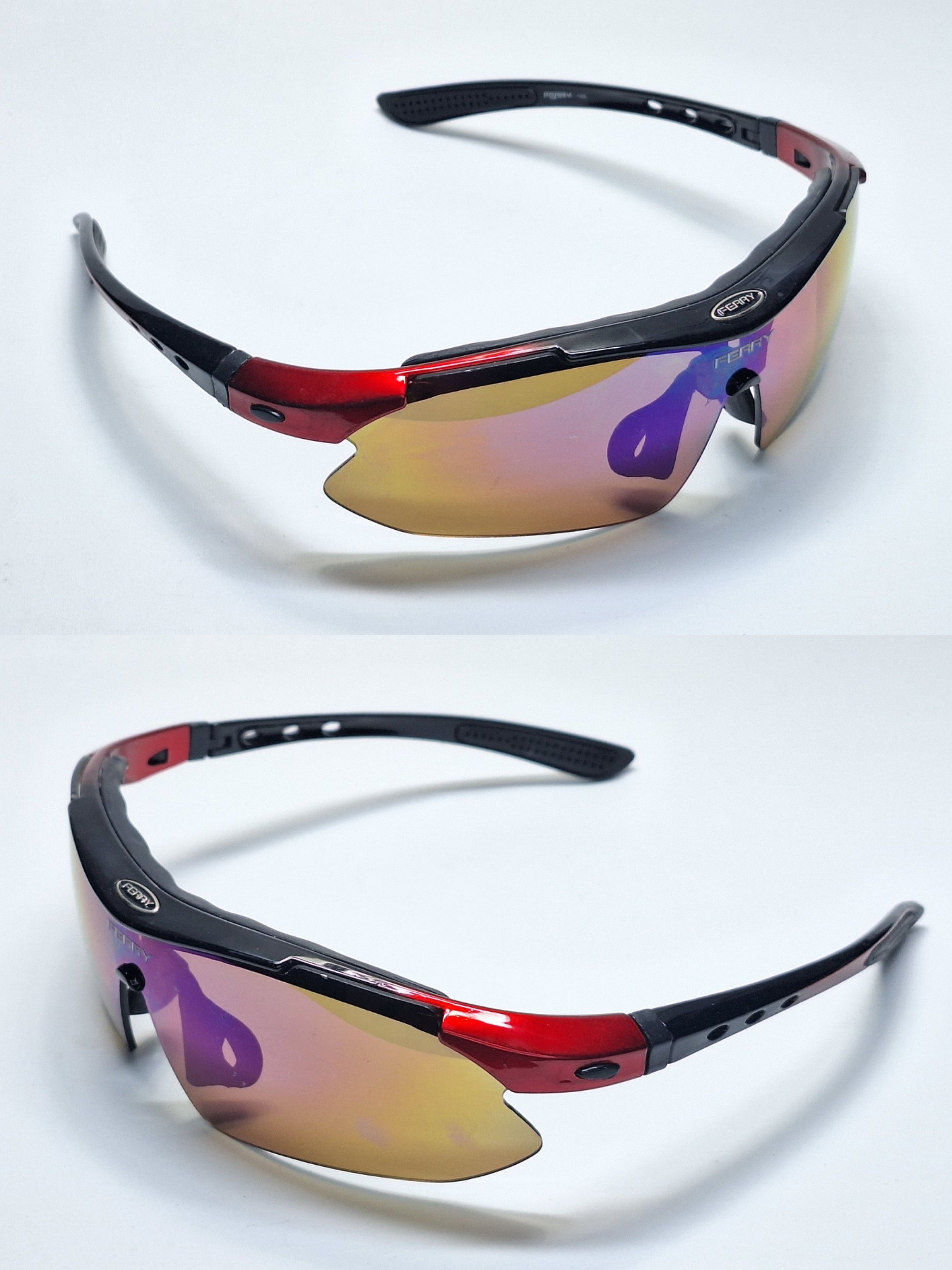 Vintage FERRY Japan Sport Wrap Sunglasses Flexible Moving Temple Y2K Size ONE SIZE - 7 Thumbnail