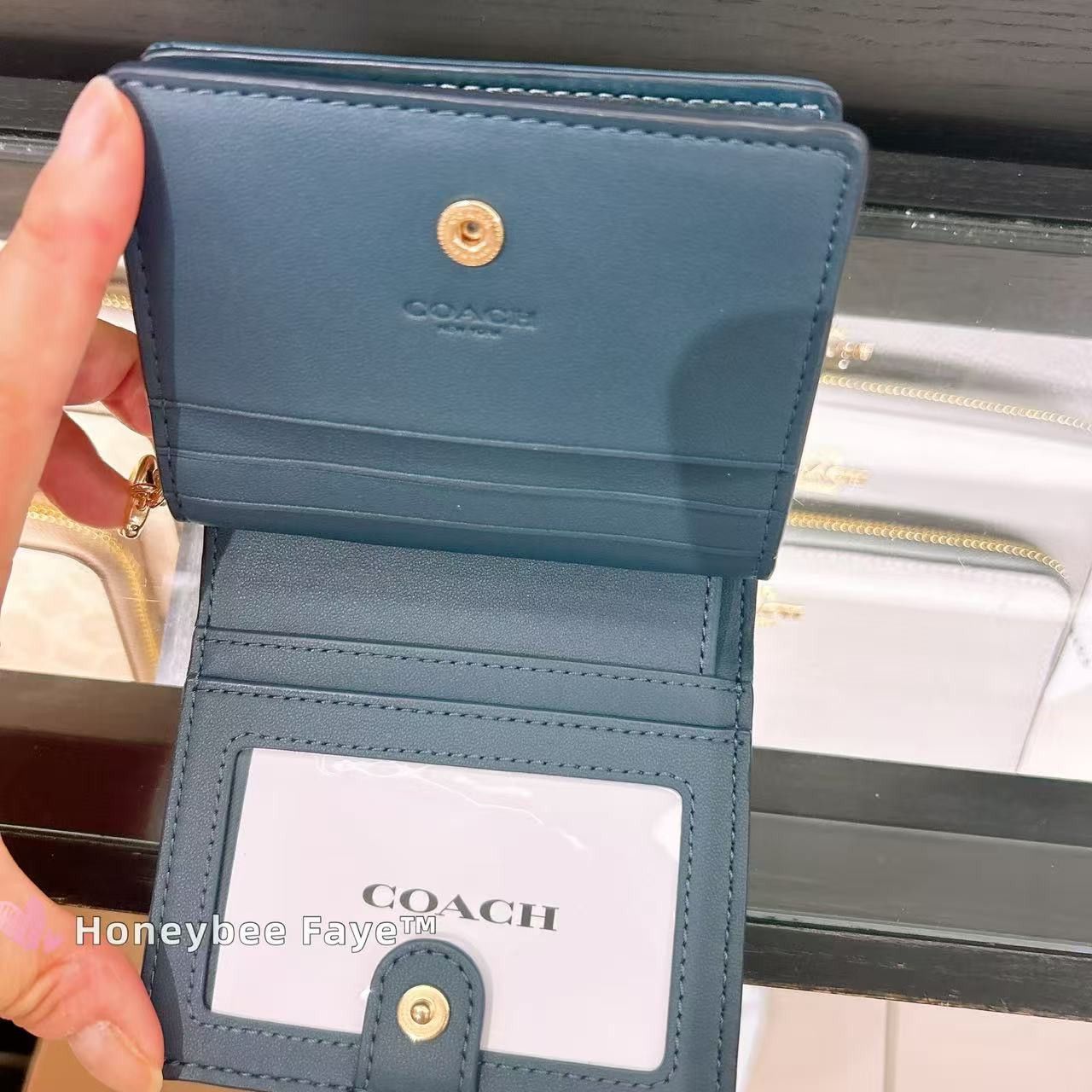 Coach Snap Wallet In Signature Denim CDL51 Size ONE SIZE - 3 Thumbnail