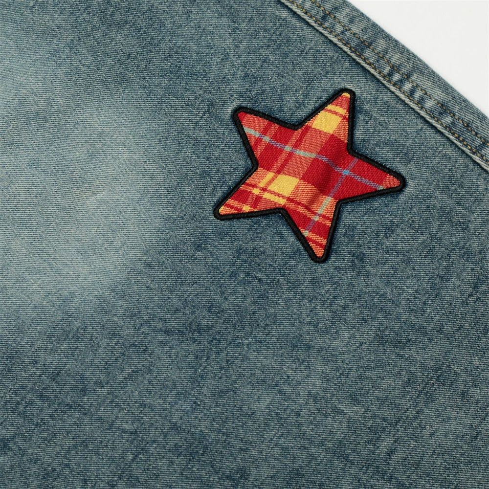 Jean Men's punk plaid washed star scimitar jeans y2k Size US 32 / EU 48 - 6 Thumbnail